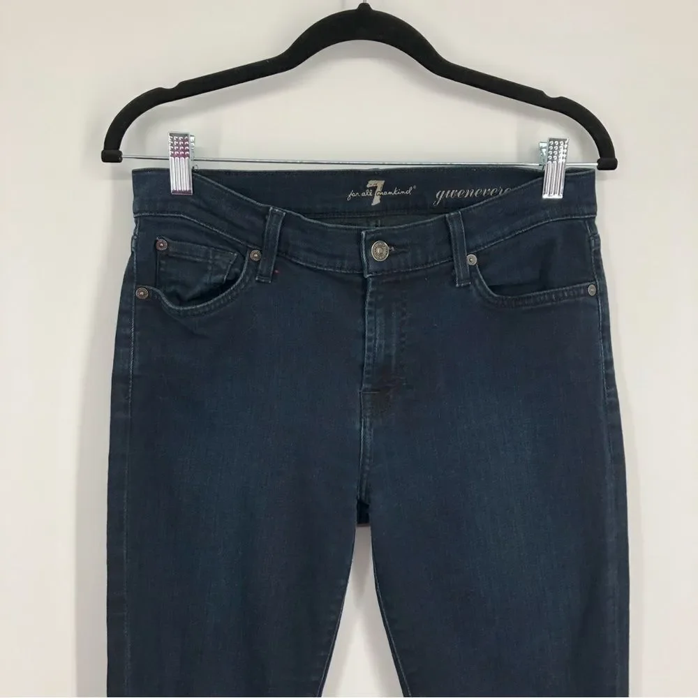 7FAM Womens Gwenevere Skinny Jeans Dark Wash Size 29‎
